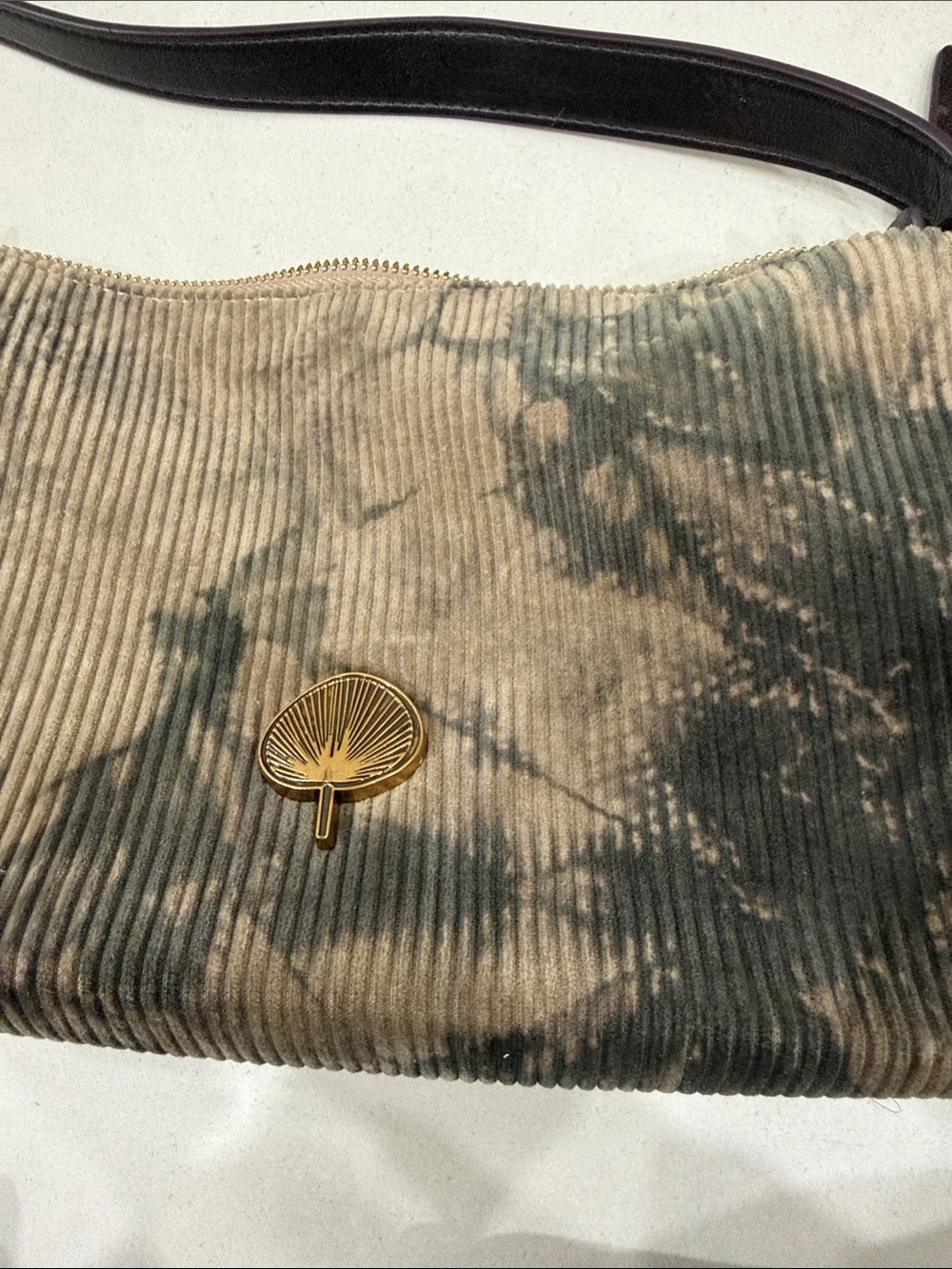 Corduroy Tie-Dye Shoulder Bag in Taupe by Unknown - Picture 7 of 7